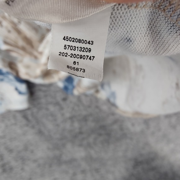 Chicos Womens Coastal Romantic Floral Paisley Side Tie Top 2 Large Blue White - Picture 15 of 16